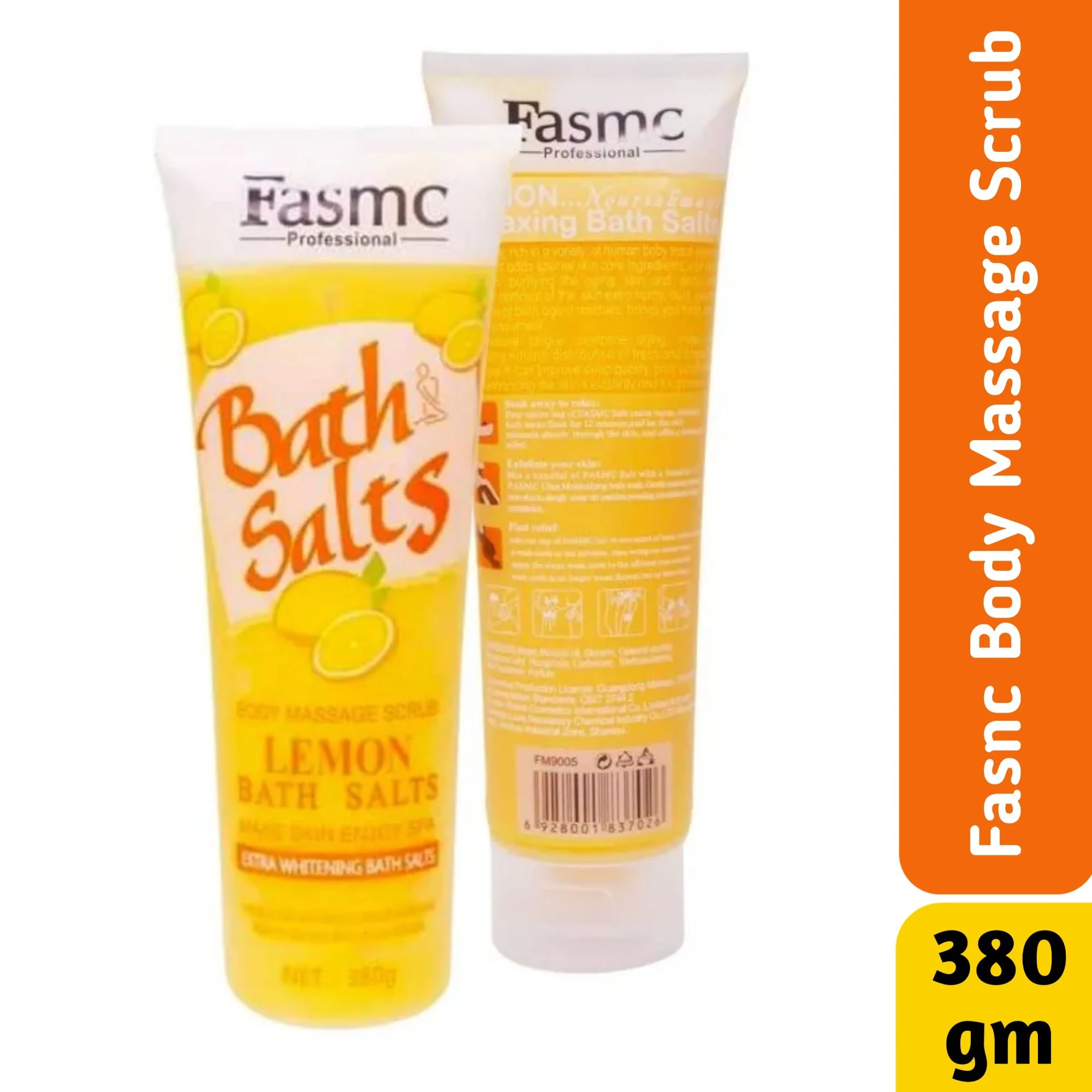 Fasmc Bath Salts Lemon Body Massage Scrub - 380gm